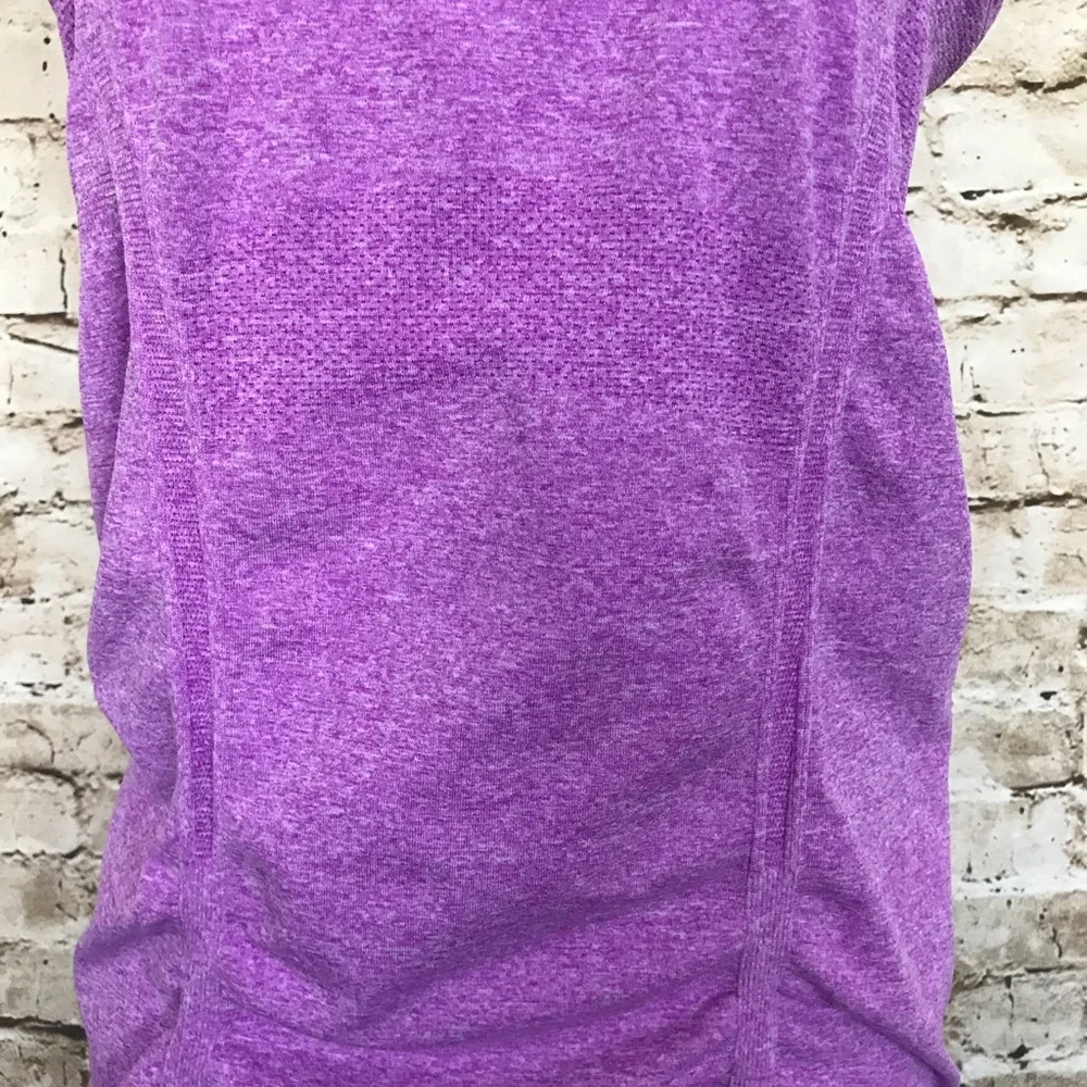 Athleta Sz S RacerBack Purple Top Ruched - Picture 2 of 6